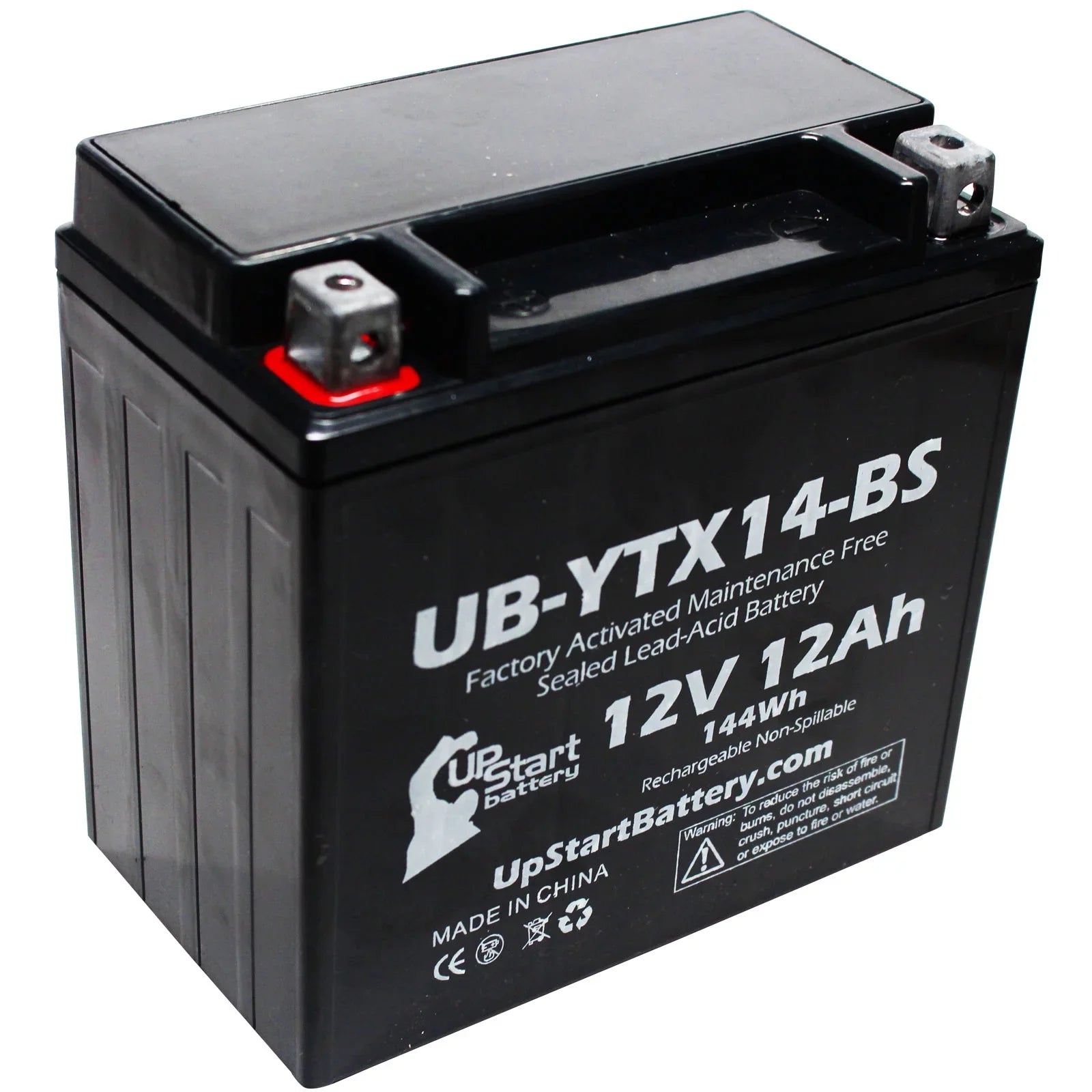 5-Pack UpSizetart Battery Replacement for 1998 Yamaha YZF1000R 1000 CC Factory Activated, Maintenance Free, Motorcycle Battery - 12V, 12AH, UB-YTX14-BSize