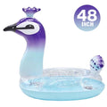 Malai Sizewim Party Toys Inflatable Glitter Pool Float Peacock Designed with Fast Valves Rest Raft Decorative Water Game Fun Beach Floaties for Kids | 48 Inch