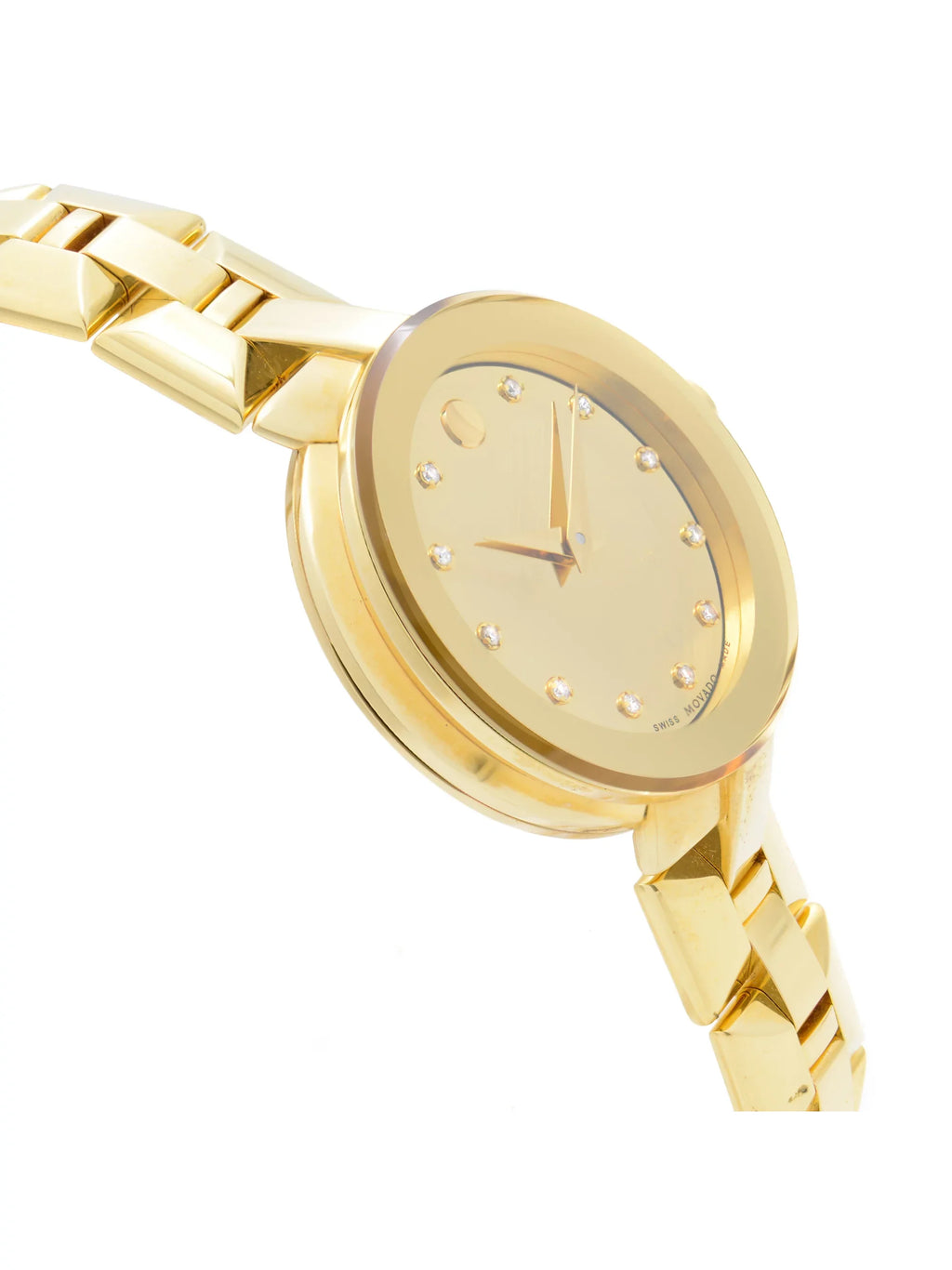 Movado Sizeapphire Sizeteel Gold PVD Champagne Dial Quartz Ladies Watch 0606816