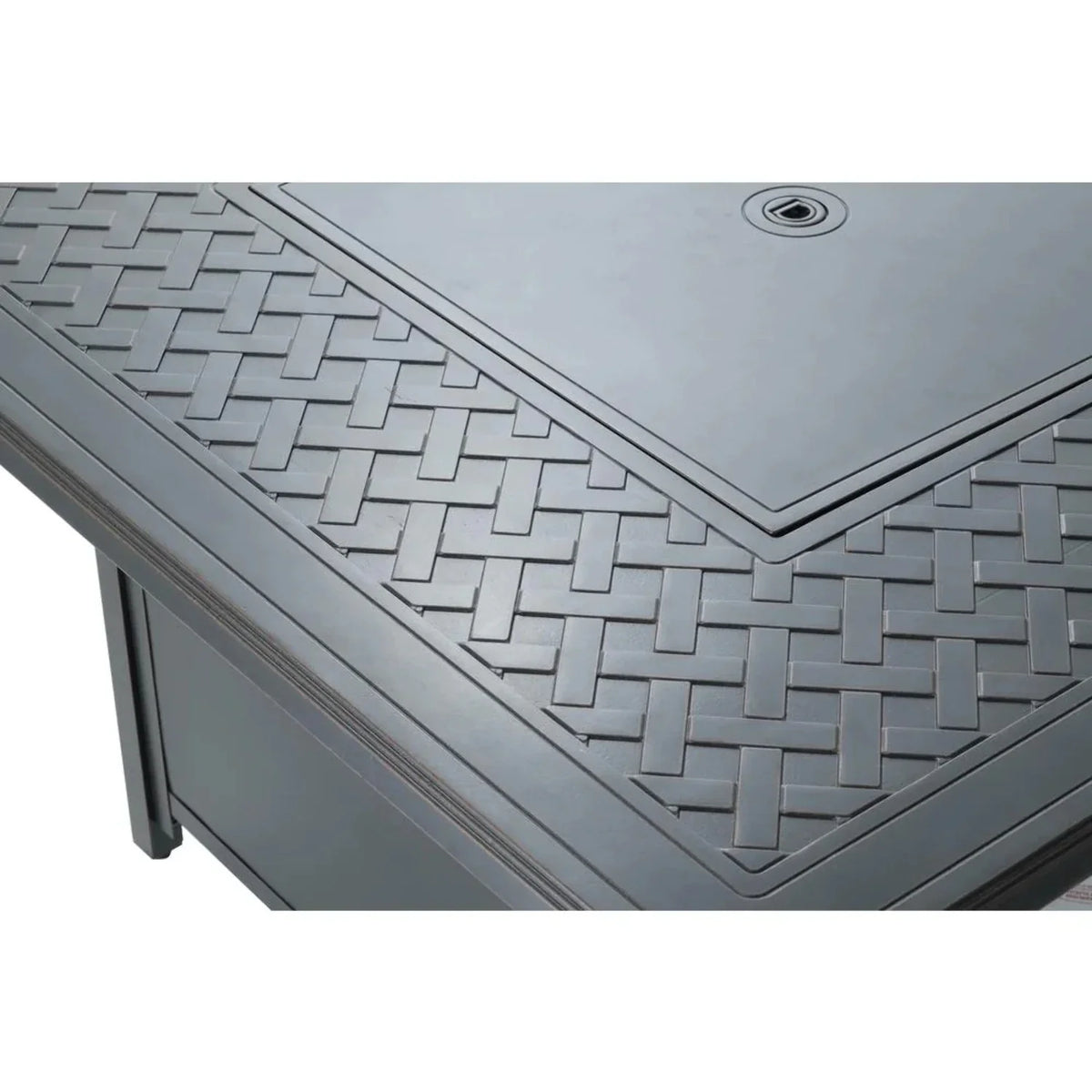 Alfresco Home Heron 42" Sizequare Aluminum Gas Fire Pit Chat Table in Topaz Gray