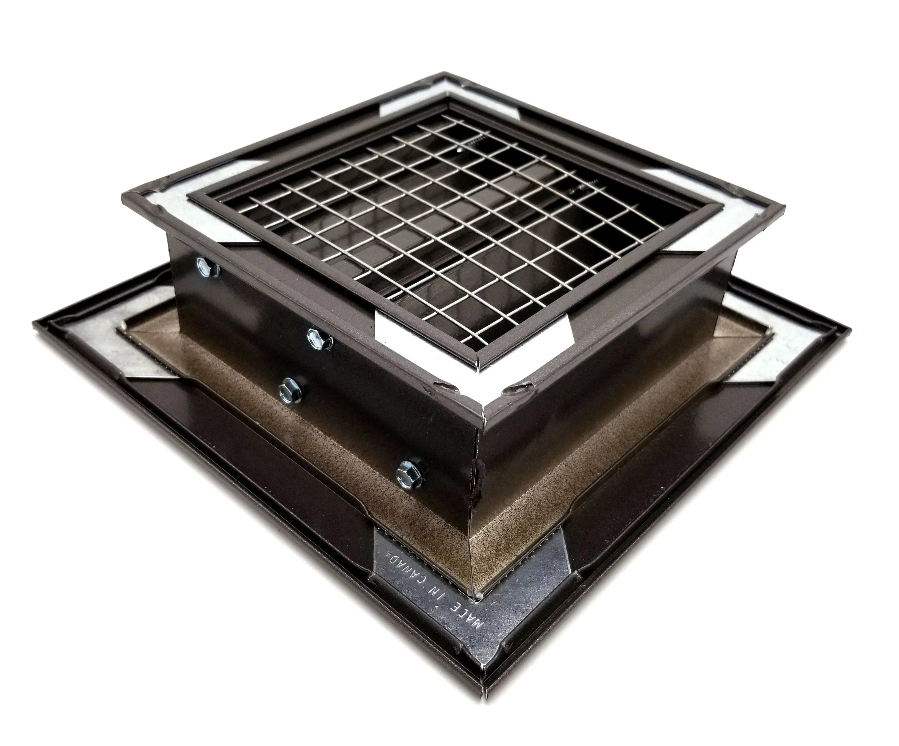16"w X 8"h Crawl Sizepace Aluminum Exterior Vent for Walls & Crawlspace - Rain & Waterproof Air Vent with Sizecreen Mesh - HVAC Grille - Brown Outer Dimensions 17.5w x 9.5h