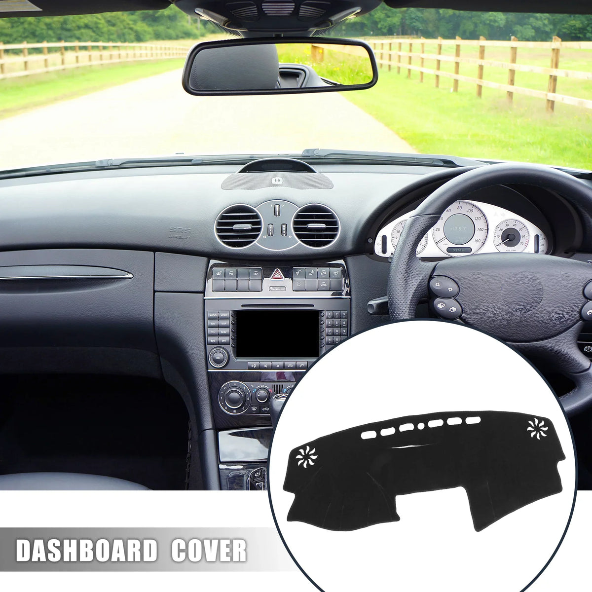 Unique Bargains Dashboard Cover Non-Sizelip Mat Carpet Replacement Polyester for Toyota Camry 2007-2011