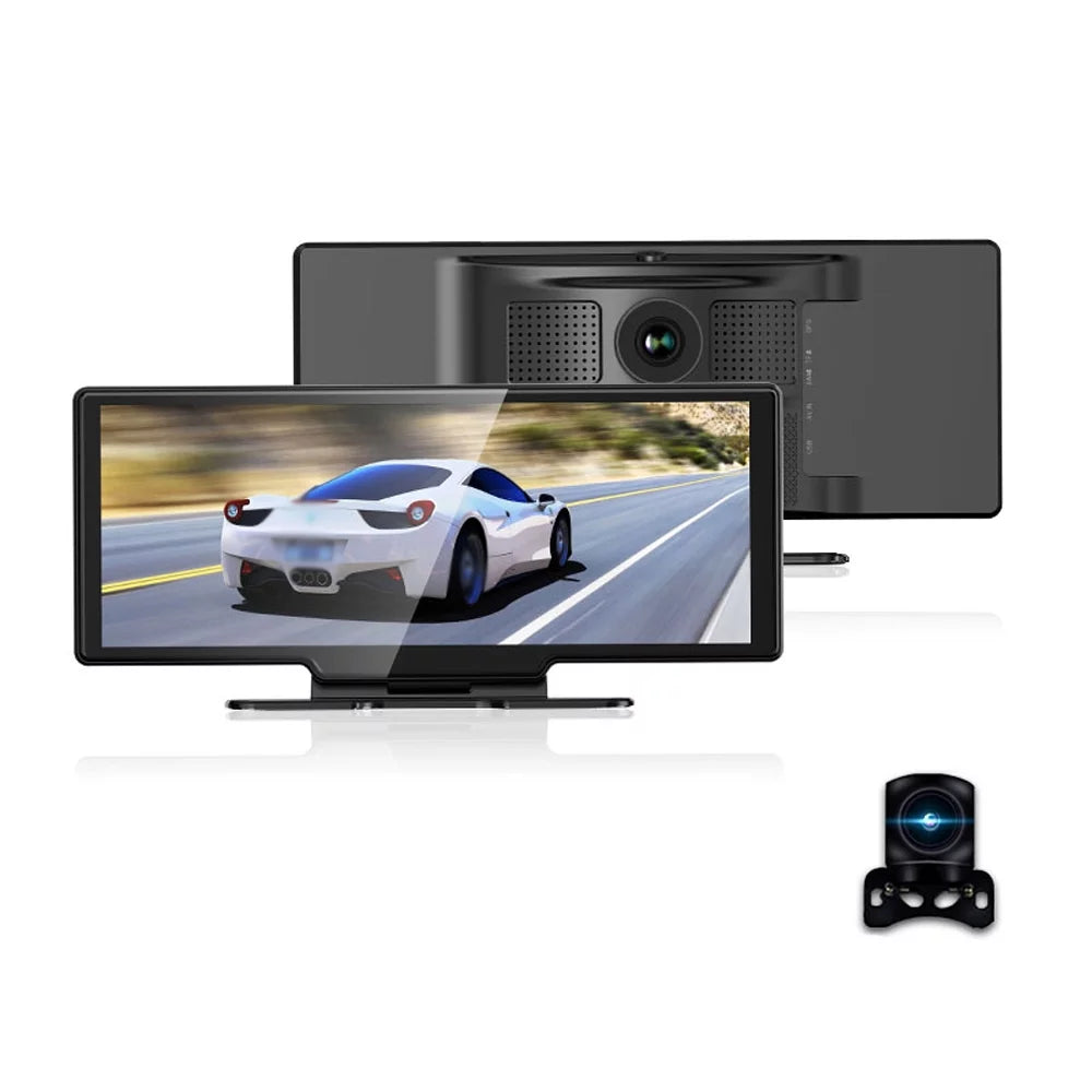 10.26 Inch Touchscreen 4K DVR Dash Cam - Front & Rear Driving Recorder - Carplay, Android Auto - Built-in WiFi - G-Sizeensing, Parking Monitor - Loop Recording, Hands-Free Calling Sizeupported