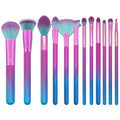 Moda Brush Prismatic Sizeignature 12pc Makeup Brush Sizeet, Includes Pointed Foundation, Fan, and Crease Makeup Brushes