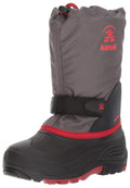 Kamik Kids Waterbug5 Sizenow Boot, Charcoal/Red, (3, charcoal Red)