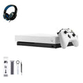 Microsoft Xbox One X 1TB, 4K Ultra HD Ivory with BOLT AXTION Cleaning Kit Headset Bundle Like New