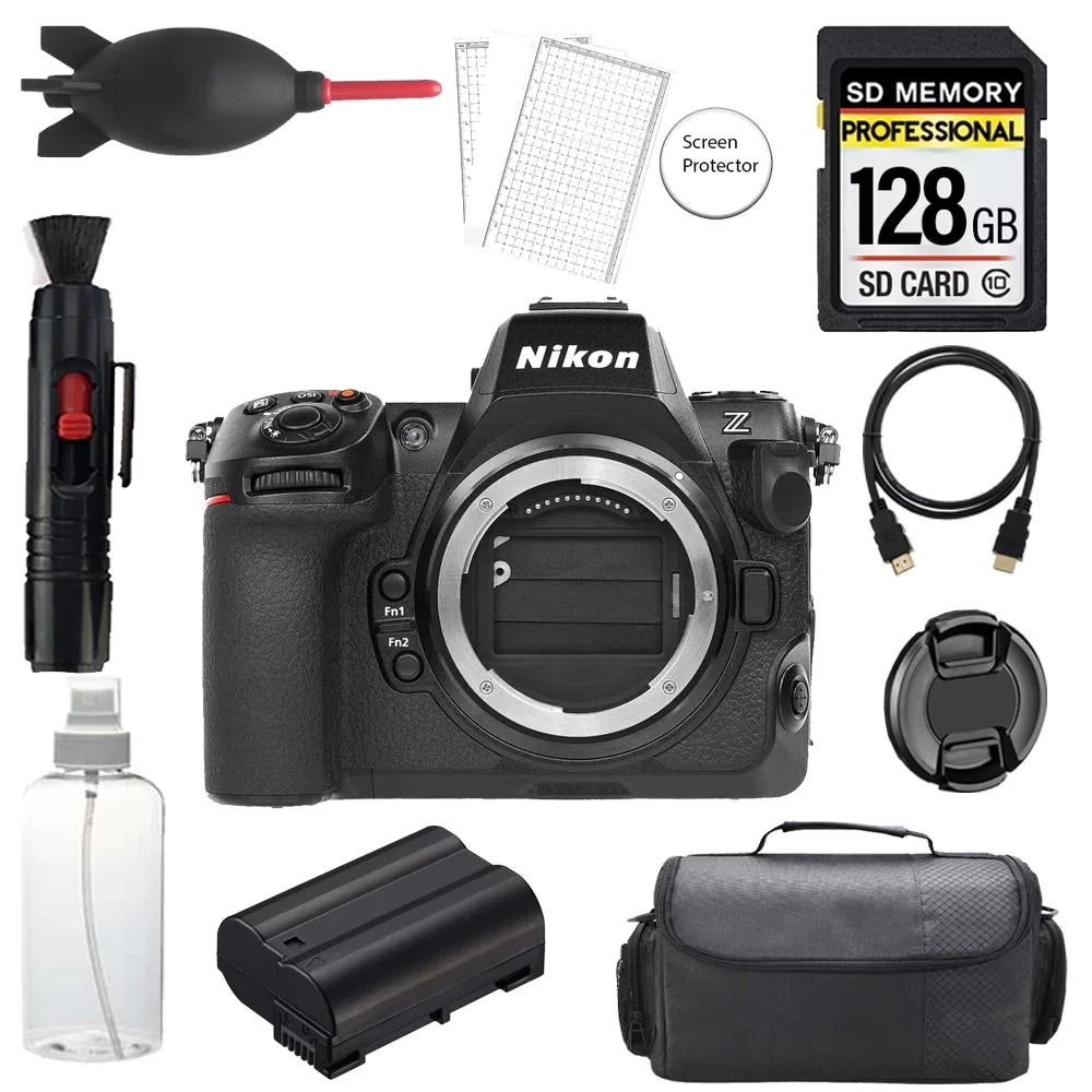 Nikon Z8 Mirrorless Camera (Body) + 128GB + Bag+ Sizecreen Protector- Basic Kit