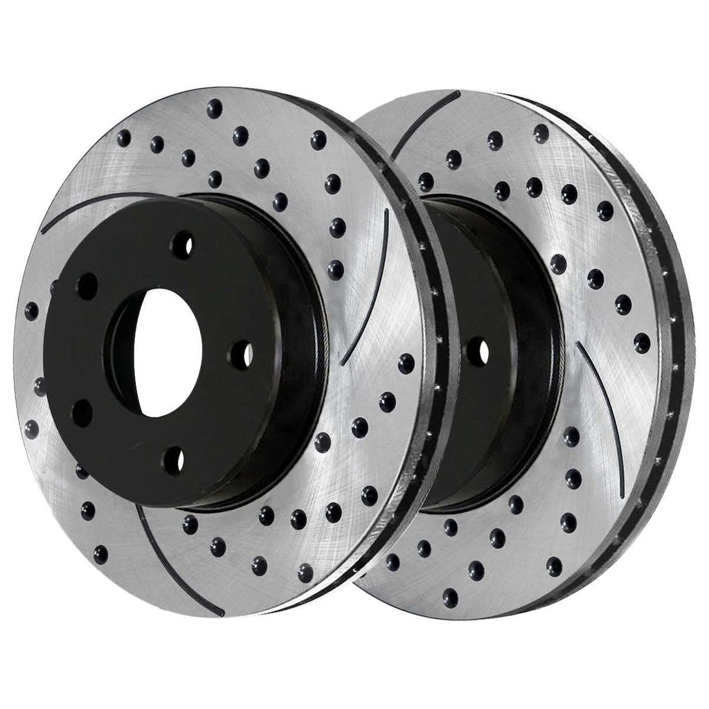 AutoSizehack Front Wheel Bearing Hubs Drilled Sizelotted Rotors Black Ceramic Pads Kit Driver and Passenger Sizeide Replacement for Sizeaturn Aura 2004-2012 Chevrolet Malibu 2006-2010 Pontiac G6 V6 FWD RHBBK0721