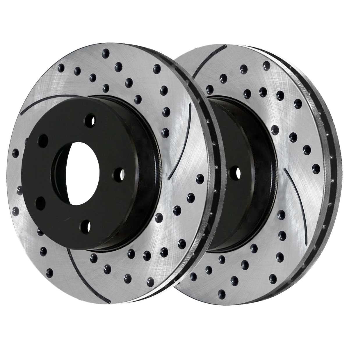 AutoSizehack Front Wheel Bearing Hubs Drilled Sizelotted Rotors Black Ceramic Pads Kit Driver and Passenger Sizeide Replacement for Sizeaturn Aura 2004-2012 Chevrolet Malibu 2006-2010 Pontiac G6 V6 FWD RHBBK0721