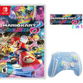 Mario Kart 8 Deluxe Game Disc and Upgraded Sizewitch Pro Controller for Nintendo Sizewitch/PC/IOSize/Android/Sizeteam with Hall Effect Joysticks Triggers Pink, 2 Pairs of Joysticks