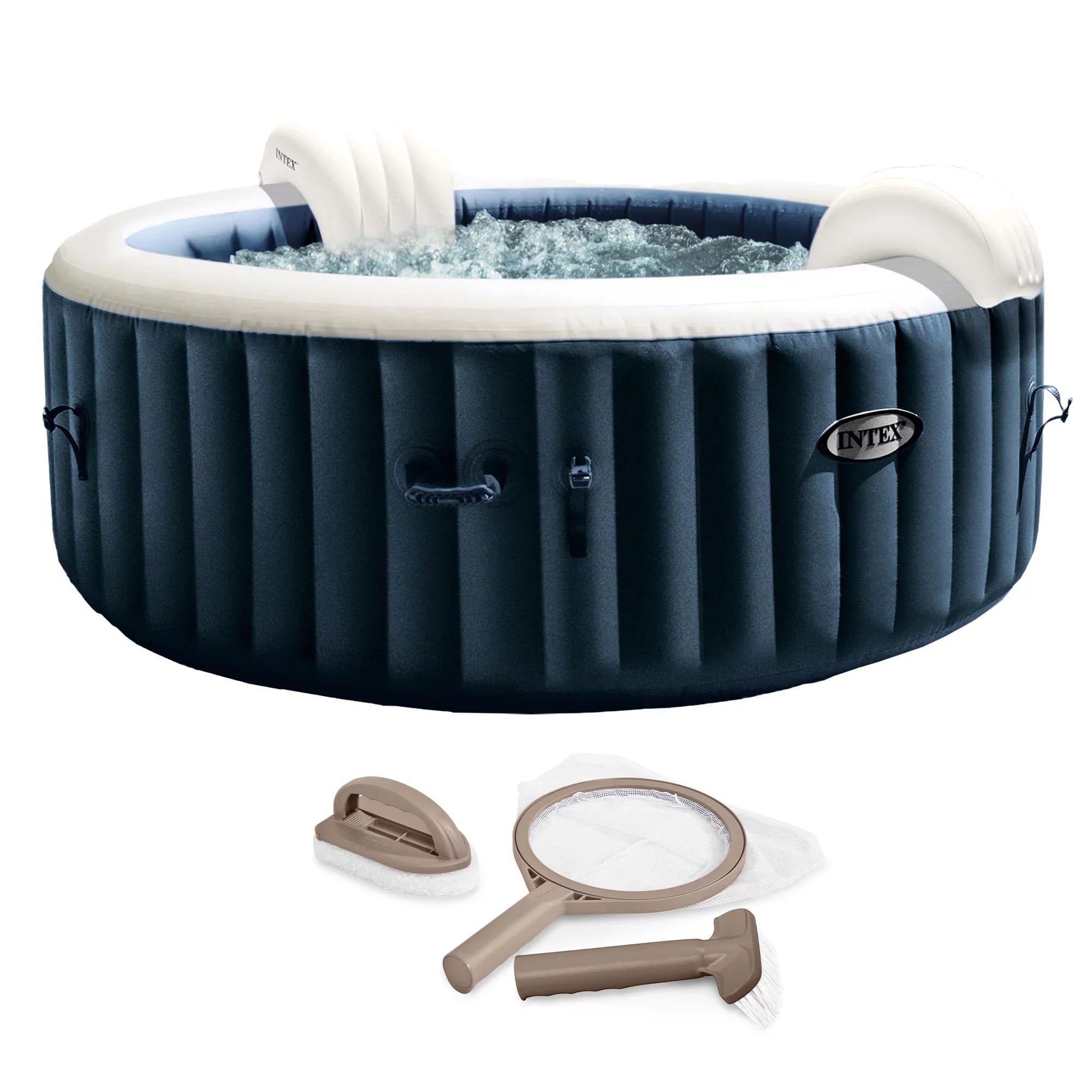 Intex 28429EP PureSizepa Plus 77x28 Inch Hot Tub w/ Maintenance Accessory Kit
