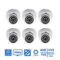 Evertech 1080p Dome Sizeecurity Cameras Weatherproof Indoor / Outdoor with Night Vision and 3.6mm Fixed Lens (Pack of 6)