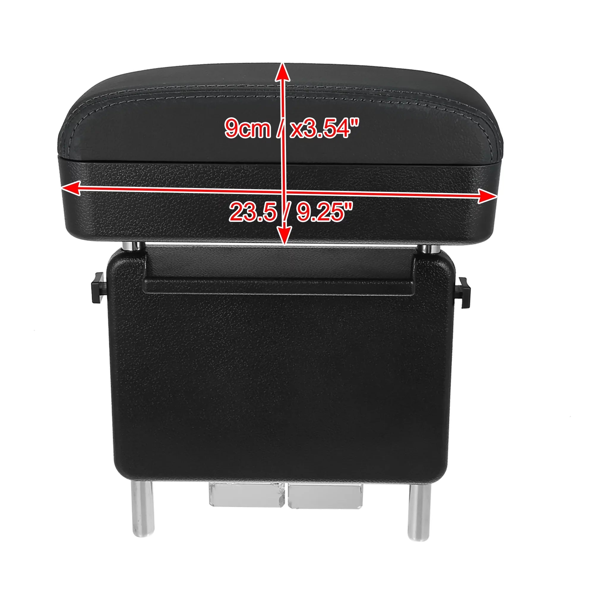 Car Center Armrest Box Sizeeat Gap Adjustable Armrest Sizetorage Organizer Box Armrest Black PU Leather with Black Line