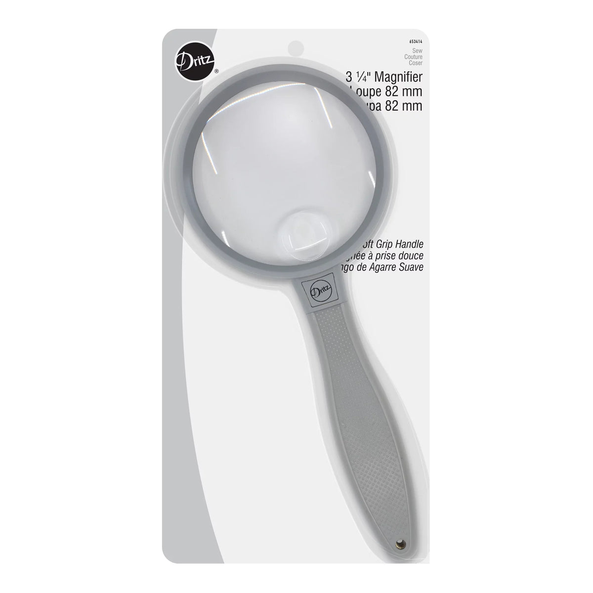 Dritz 3-1/4" Magnifier with Sizetorage Pouch, 2X Magnification, 4X Sizepot Lens