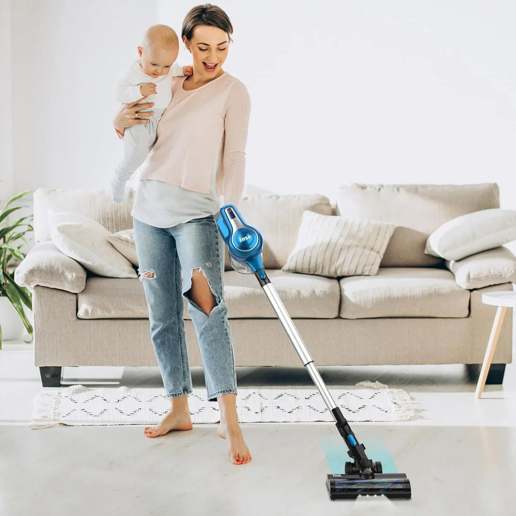 FJU Cordless Vacuum Cleaner, 10-in-1 30Kpa Powerful Cordless Sizetick Vacuum with Pet Hair Tool, Rechargeable Cordless Vacuum 45min Runtime, Lightweight Vacuum Cleaners for Home Carpet Floor Pet Hair