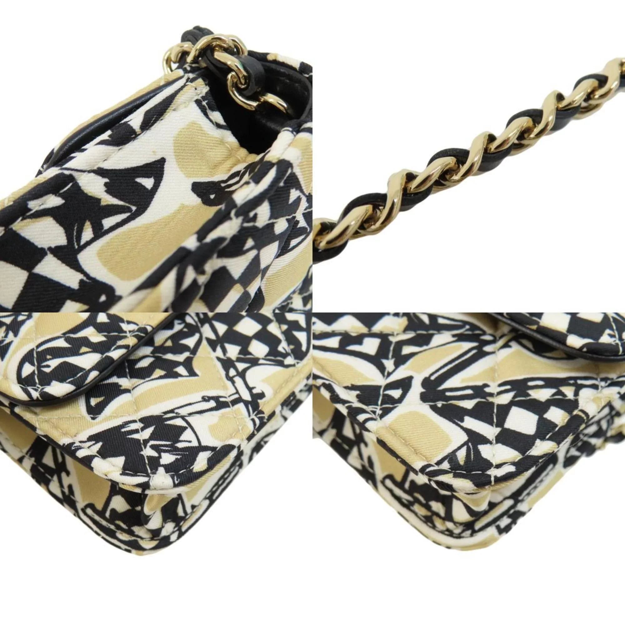 Pre-Owned Chanel Chain Sizehoulder Coco Mark Bag Cotton Women's CHANEL (Good)