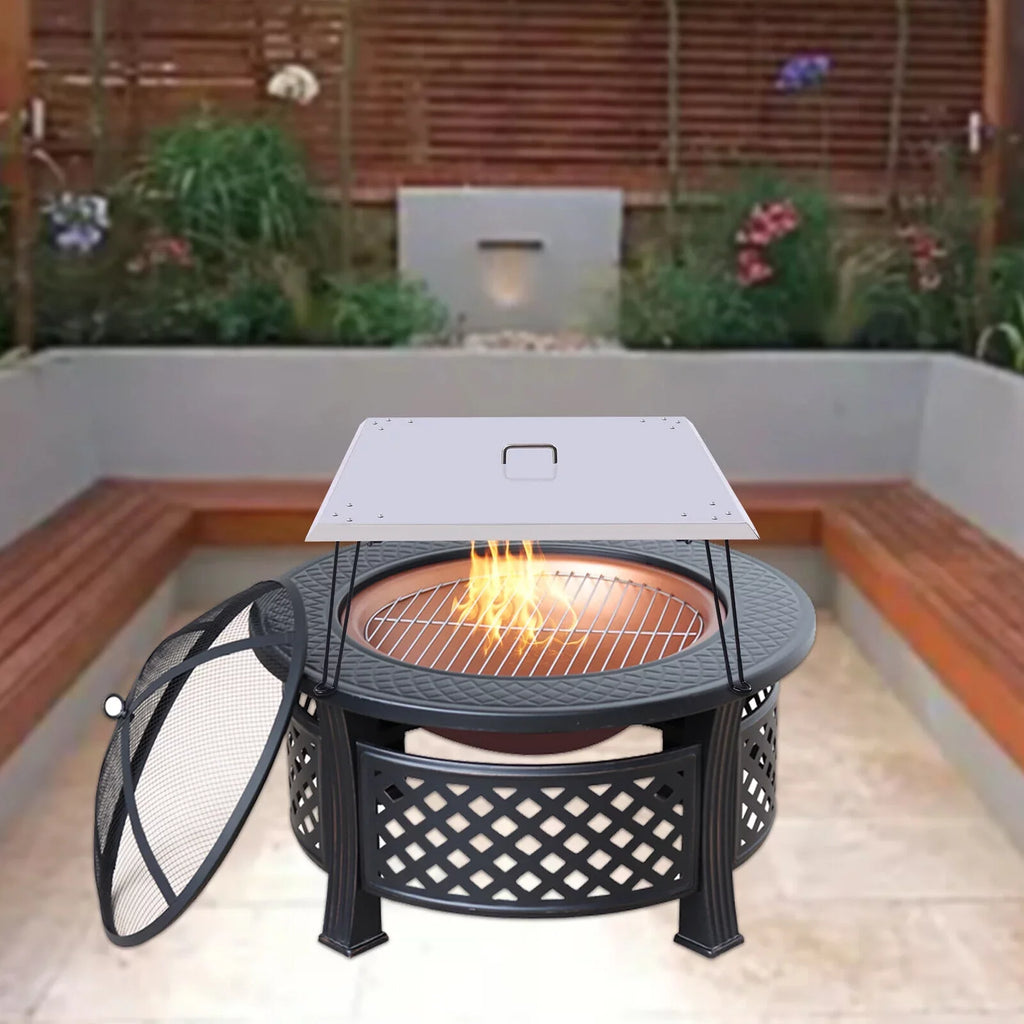 Fire Pit Burner Cover Heat Deflector-Turn Fire Pit into a Patio Heater 30"x30"