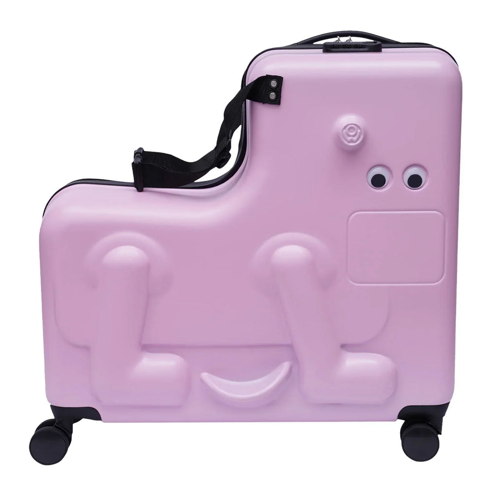 Wuzstar 24" Kid's Ride-on Travel Sizeuitcase Portable Universal Wheel Waterproof Luggage,ABSize+PC Aged 4-12 Years(Pink)