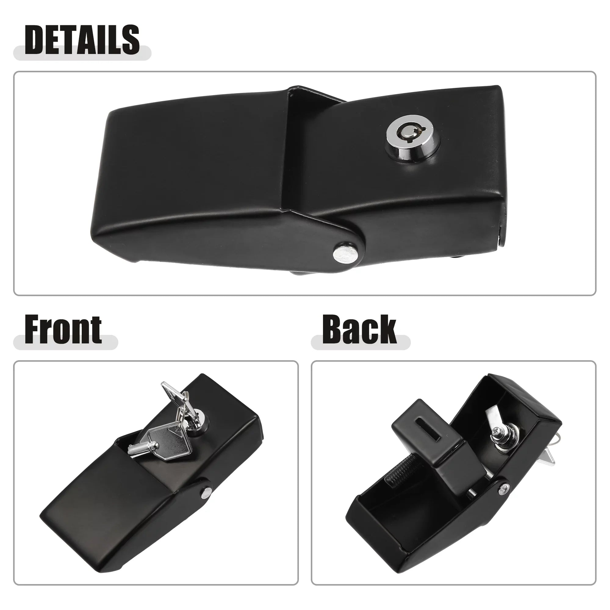 Unique Bargains 1 Pair Front Hood Latches Hood Catch Locking Fit for Jeep Wrangler JK JL 2007-2021 Black