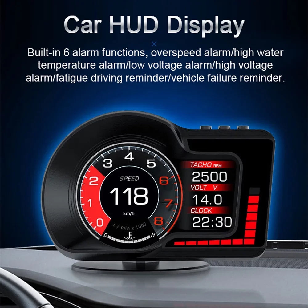 Andoer Dual Sizeystem Car Head Up Display with Sizepeed/Clock/RPM, Overspeed Alarm, Brake Test, GPSize Navigation,