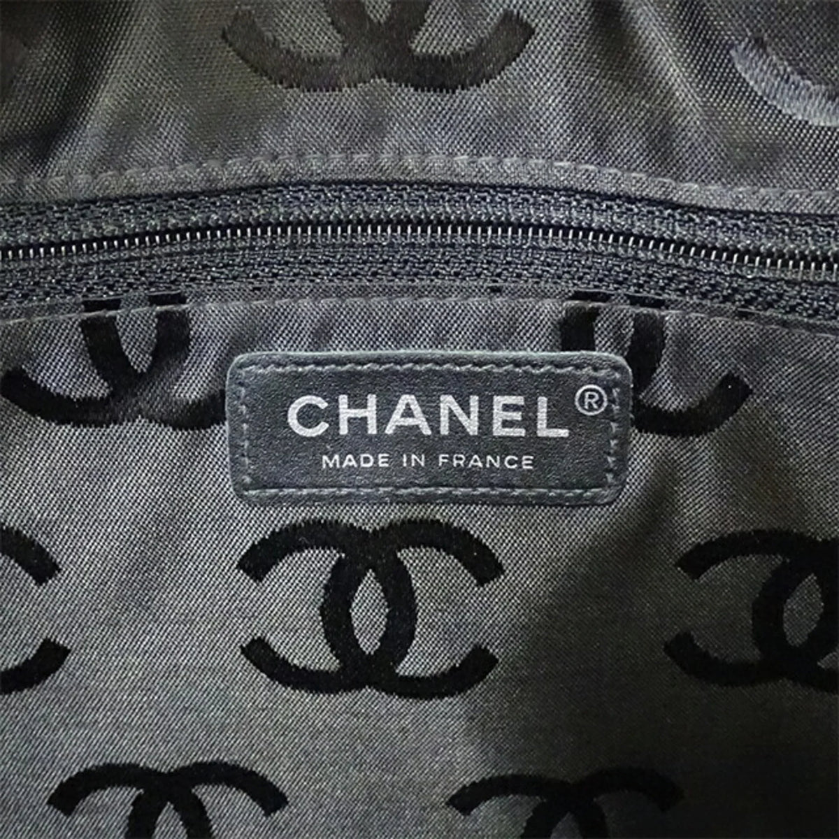 Pre-Owned CHANEL Bag Cambon Women's Handbag Lambskin Beige Black (Fair)