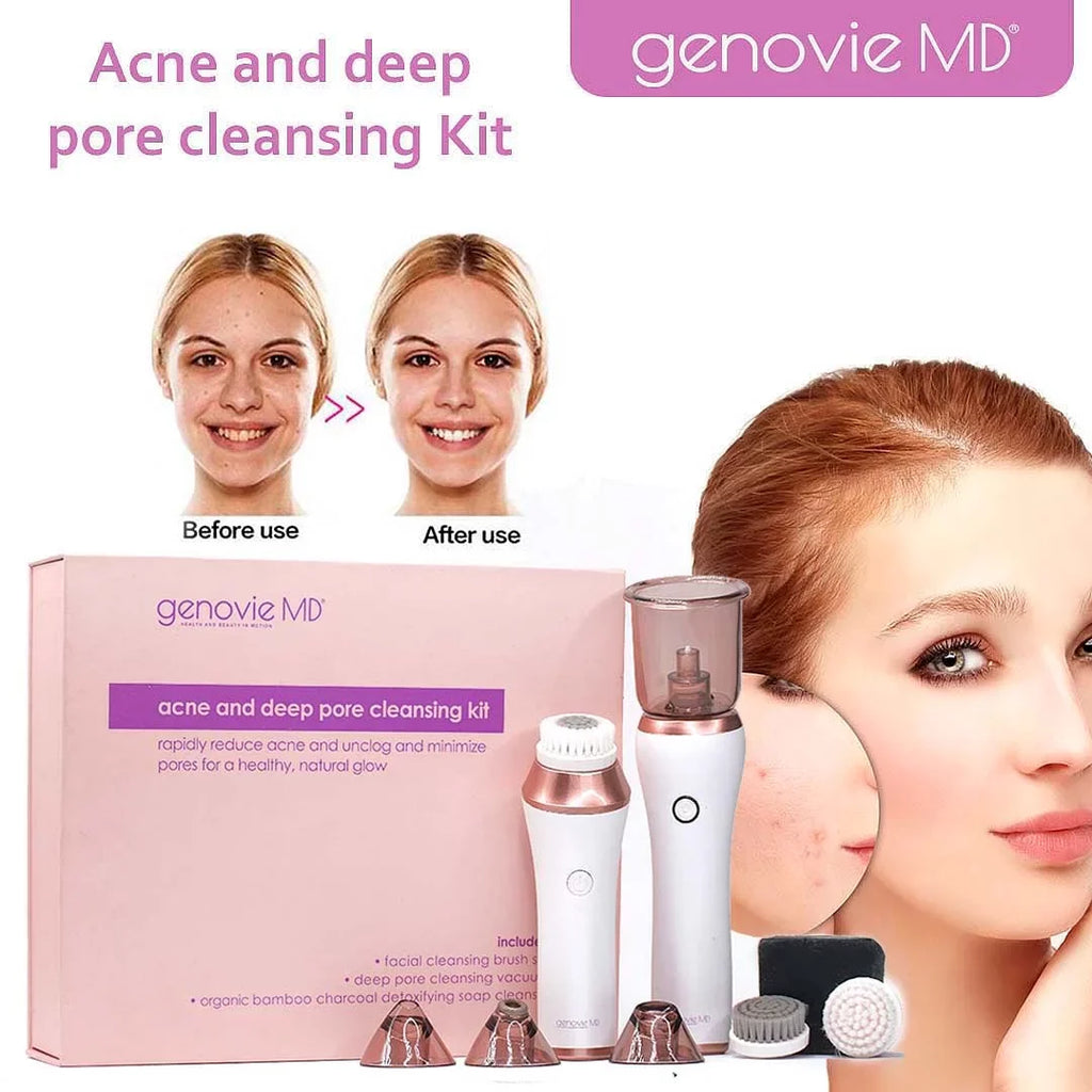 Genovie MD Acne and Deep Pore Cleansing Kit for Face, Acne Remover, Blackhead Remover, Facial Sizekin Treatment, Vacuum Sizeuction