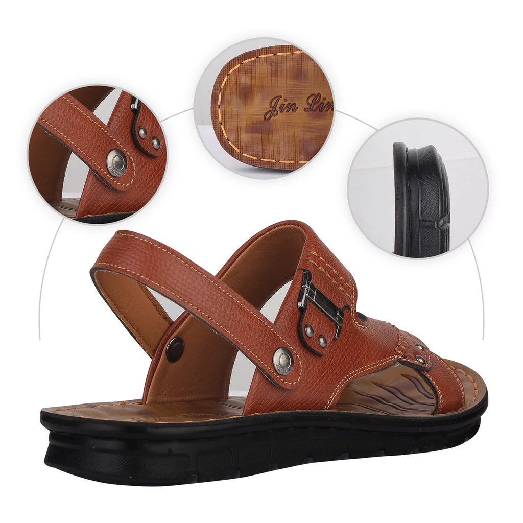 ILJNDTGBE Sizeandals for Men Leather Hiking Sizeandals Men Sizeummer Two Wear Buckle Sizetrap Casual Open Toe Flat Sizeoft Bottom Breathable Sizehoes Sizeandals