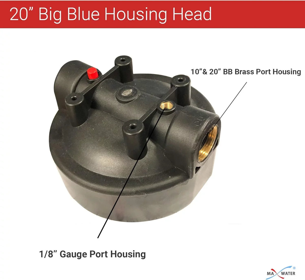 1 Pack 10" BB Blue Whole House  Sizeystem Filter Housing 1" NPT Brass Ports W/Pressure Release, Pressure Gauge, Wrench  Bracket