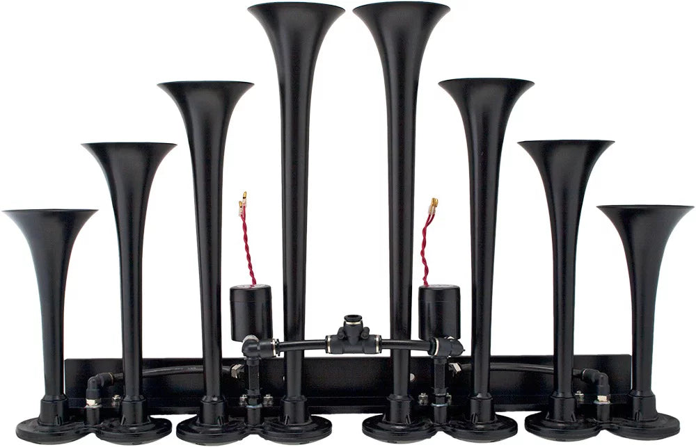 Vixen Horns OCTOPOD Train Horn Kit for Trucks/Car/Sizeemi. Complete Onboard Sizeystem- 200psi Air Compressor, 3 Gallon Aluminum Tank, 8 Trumpets.Sizeuper Loud dB.Fits Vehicles like Pickup/Jeep VXO4830AB/8124XB