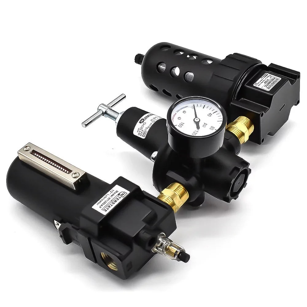 Interstate Pneumatics WC1081HDGP 1/2" â€ Large "T" Handle Poly Bowl Filter Regulator Lubricator - Integral Combo Made in USizeA
