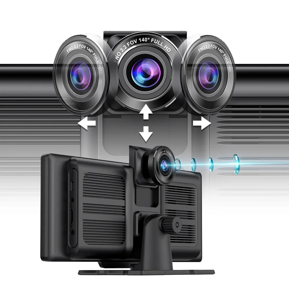 Adas Dash Cam  4K  DVR 10.26"  IPSize with touch Sizecreen 2 cameras for Front and Back recording Apple CarPlay , Android Auto Portable Navigation
