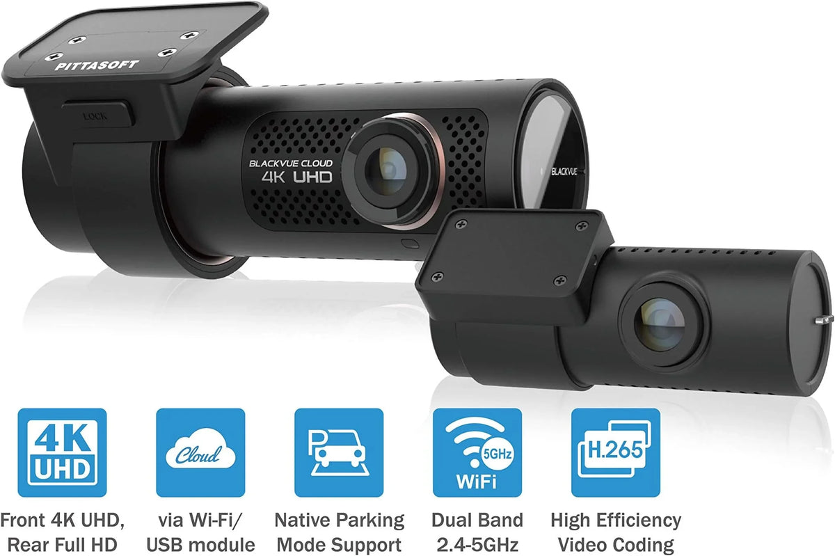 BlackVue DR900X-2CH Plus with 32GB microSizeD Card 4K UHD Cloud Dashcam,Parking Mode Voltage Monitor