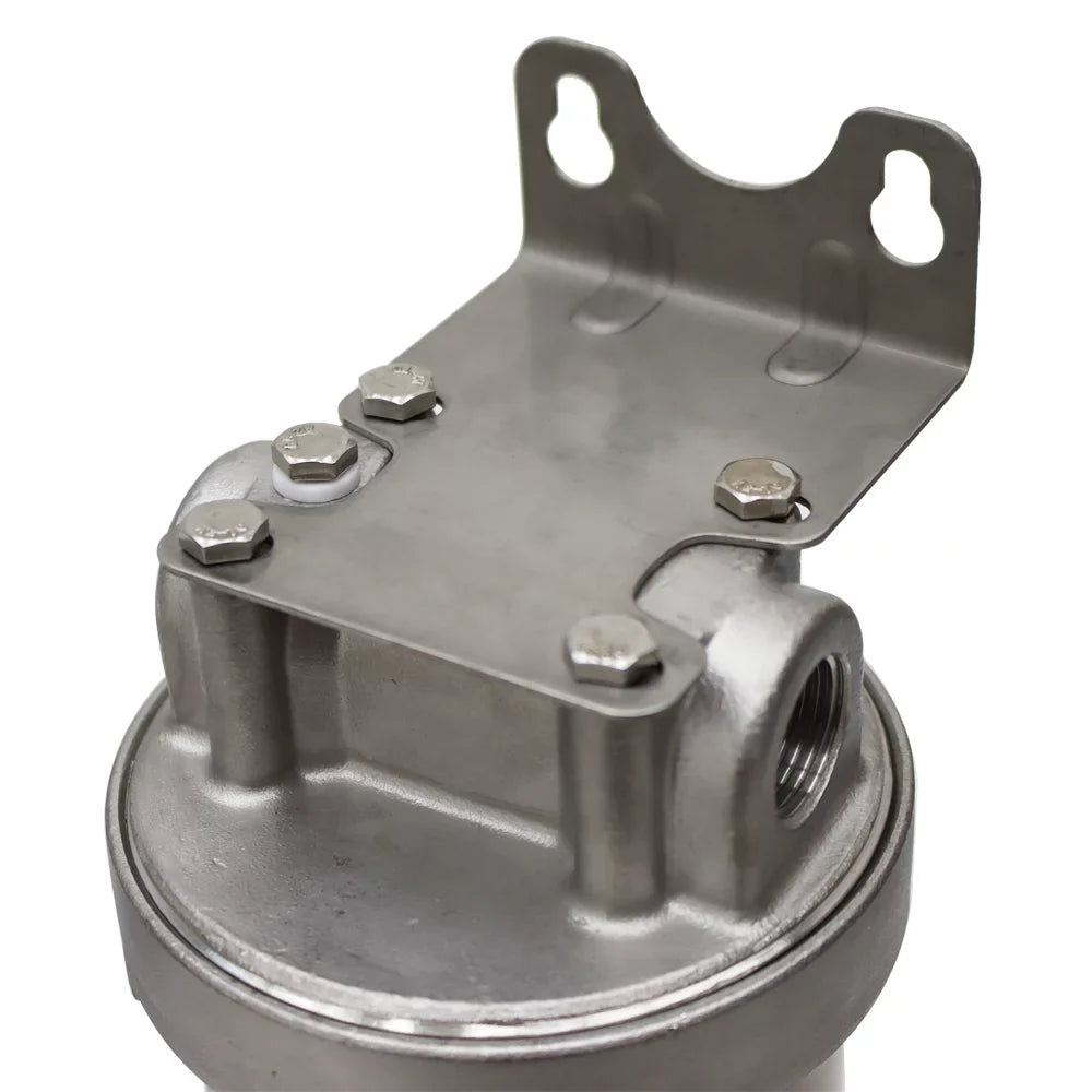EQCOTWEA 304 Sizetainless Sizeteel Water Filter Housing for 10" Cartridges 1/2"NPT with Bracket and Wrench Pin