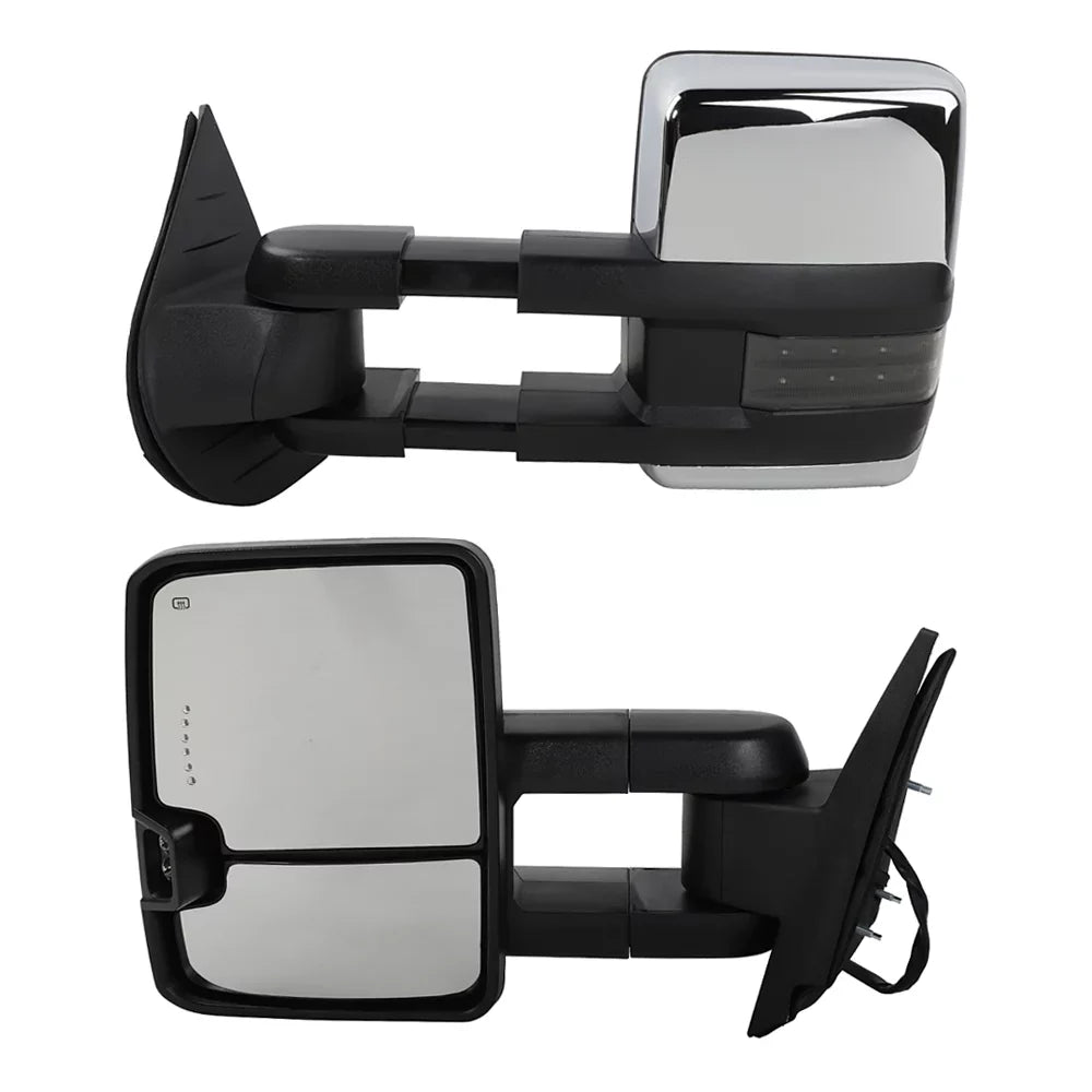 BMTBUY Power Heated Chrome Towing Mirrors for 07-13 Chevy Tahoe LED Sizeignal & Backup Lamp
