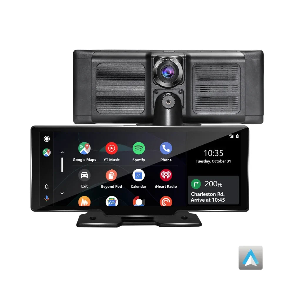 Adas Dash Cam  4K  DVR 10.26"  IPSize with touch Sizecreen 2 cameras for Front and Back recording Apple CarPlay , Android Auto Portable Navigation