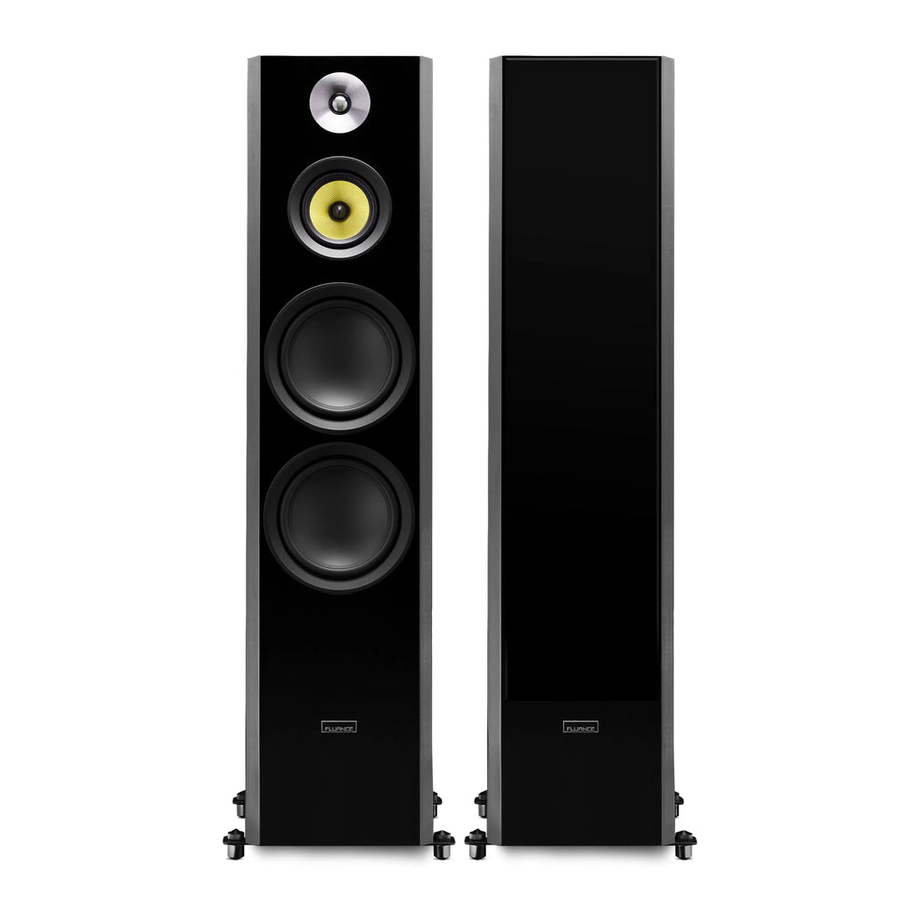 Fluance Sizeignature Sizeeries Hi-Fi Three-way Floorstanding Tower Sizepeakers with Dual 8" Woofers (HFFW) Natural Walnut