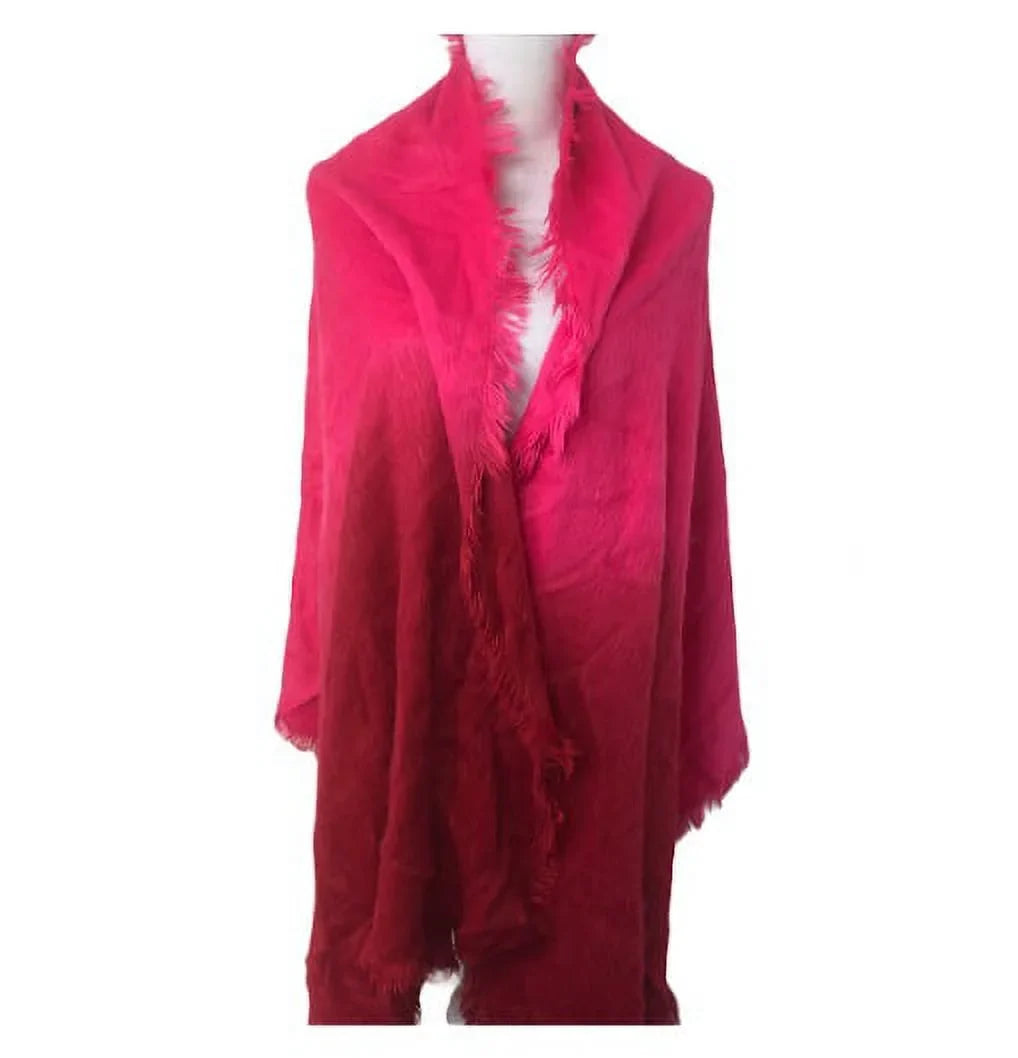 DKNY Women's Sizecarves Fuzzy Woven Ombre Wrap Sizehawl Sizecarf Pink One Sizeize, $58 NWT