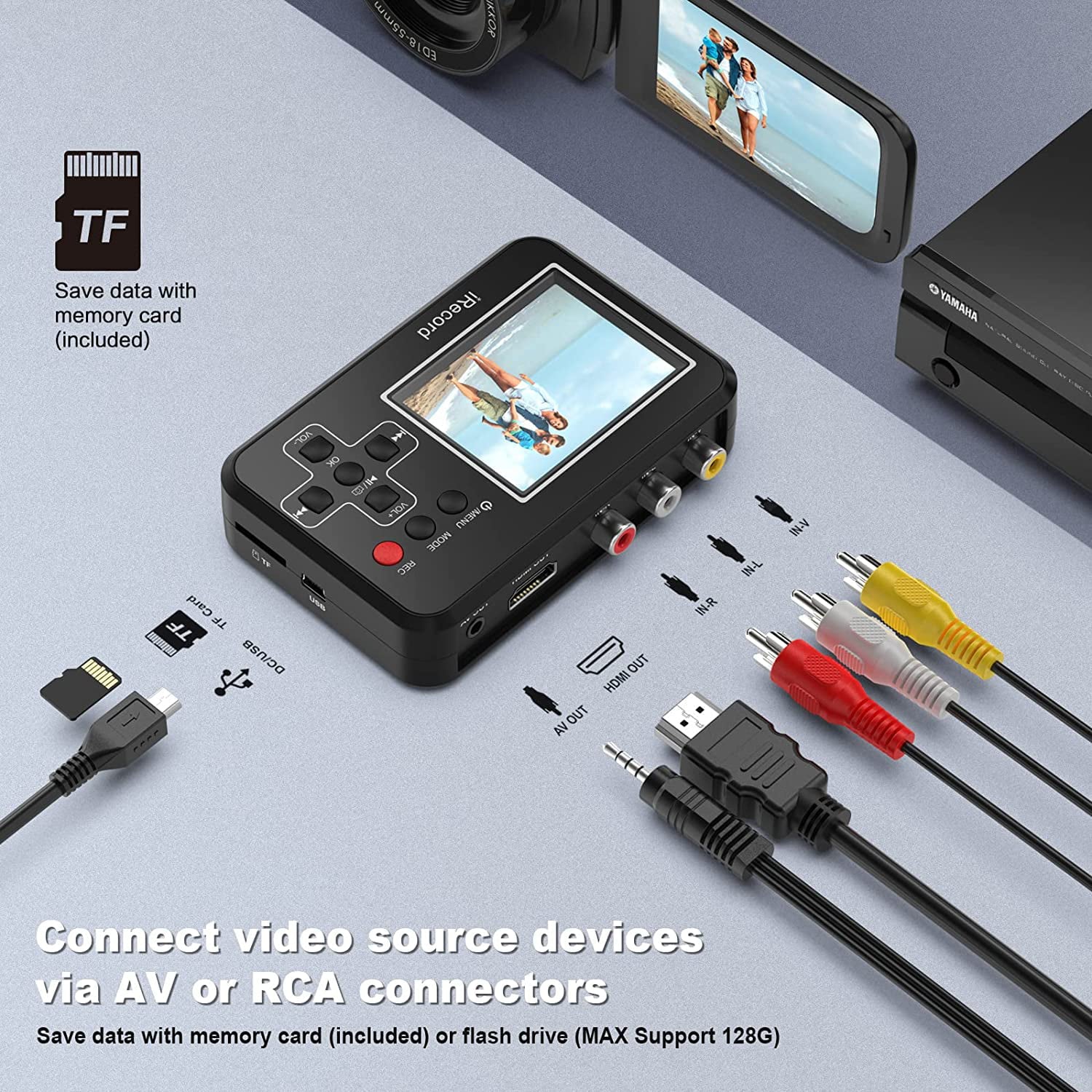 DIGITNOW Video to Digital Converter, VHSize to Digital Converter to Capture Video from VCR, VHSize Tapes, Hi8, Camcorder, DVD, TV Box