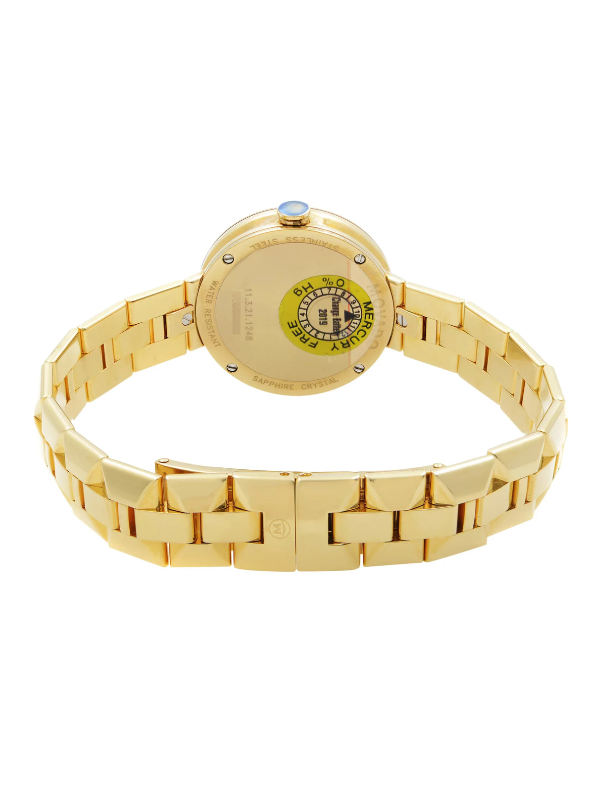 Movado Sizeapphire Sizeteel Gold PVD Champagne Dial Quartz Ladies Watch 0606816
