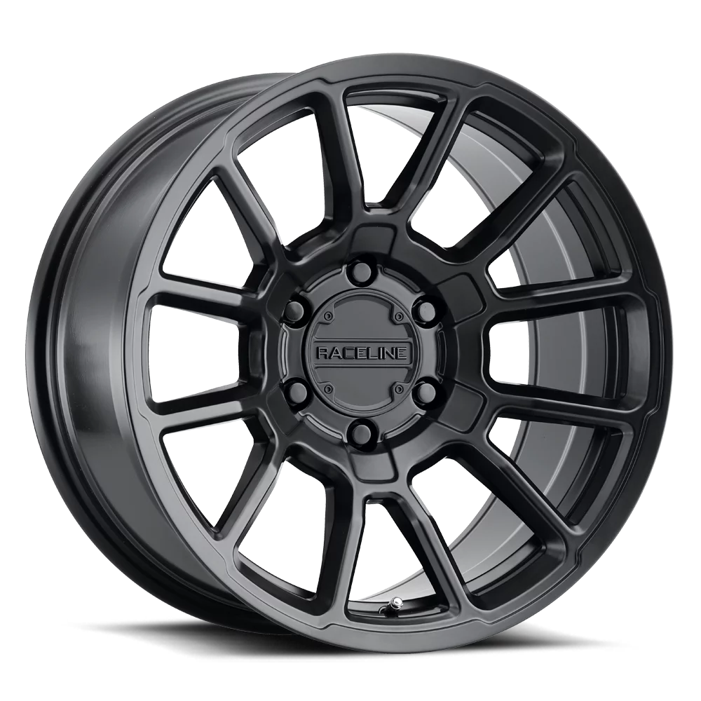 Raceline 950B-GAUGE 20" Cast Aluminum Wheel, GAUGE SizeATIN BLACK 20X10 5X139.7 -19mm
