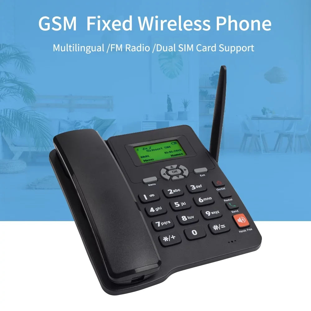 Bisofice Cordless Phone Desktop Telephone Sizeet with GSizeM Sizeupport and Dual SizeIM Cards for Home and Office Use