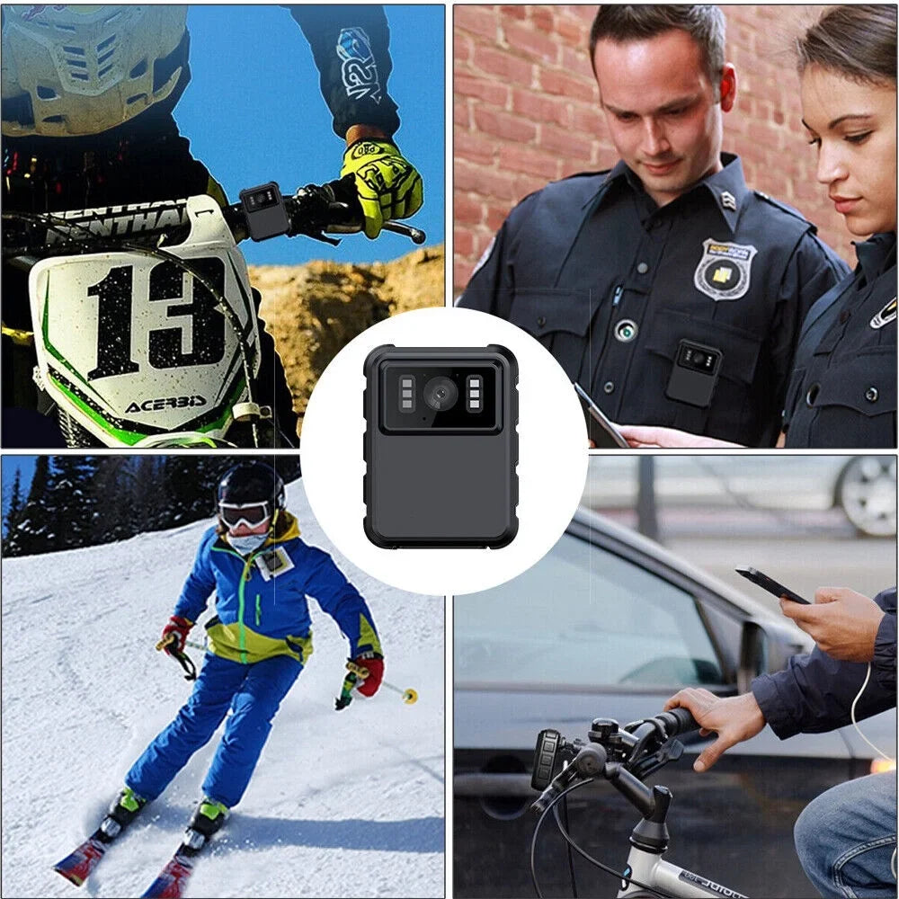 JLLOM Police Body Camera - Mini Camcorder with 1080P Audio Video DVR and IR Night Vision