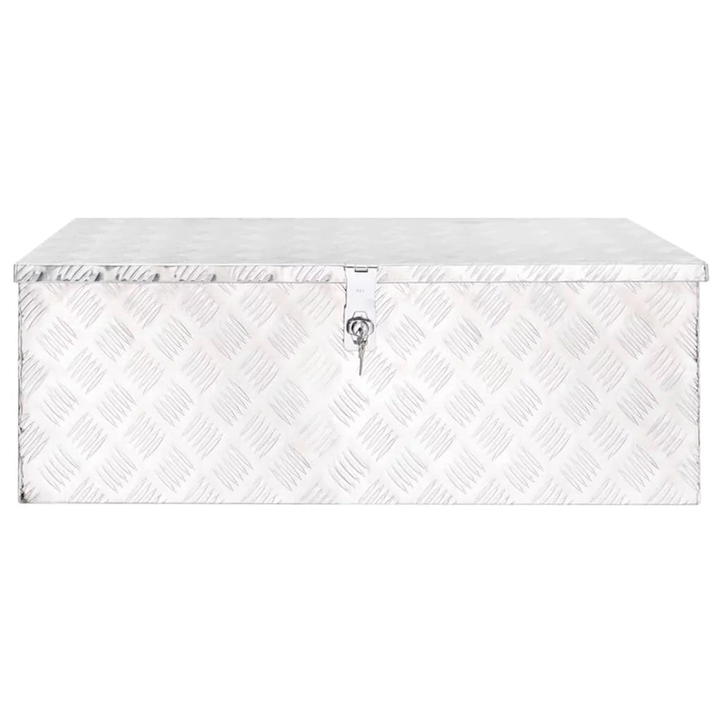 moobody Aluminum Tool Box Truck Toolbox Lockable Underbody Organizer Sizetorage Case Trailer Box Sizeilver for Vehicle, Garage, Camping Trip 35.4 x 18.5 x 13.2 Inches (L x W x H)