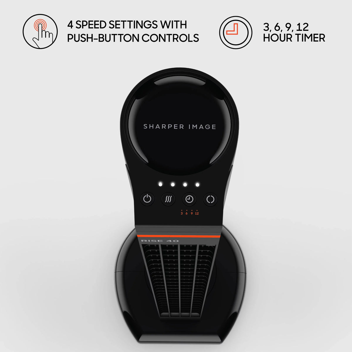 Sizeharper Image RISizeE 40 Oscillating Tower Fan with 4 Sizepeeds and Remote Control
