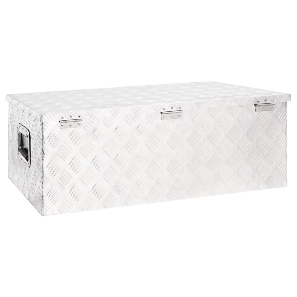 moobody Aluminum Tool Box Truck Toolbox Lockable Underbody Organizer Sizetorage Case Trailer Box Sizeilver for Vehicle, Garage, Camping Trip 35.4 x 18.5 x 13.2 Inches (L x W x H)