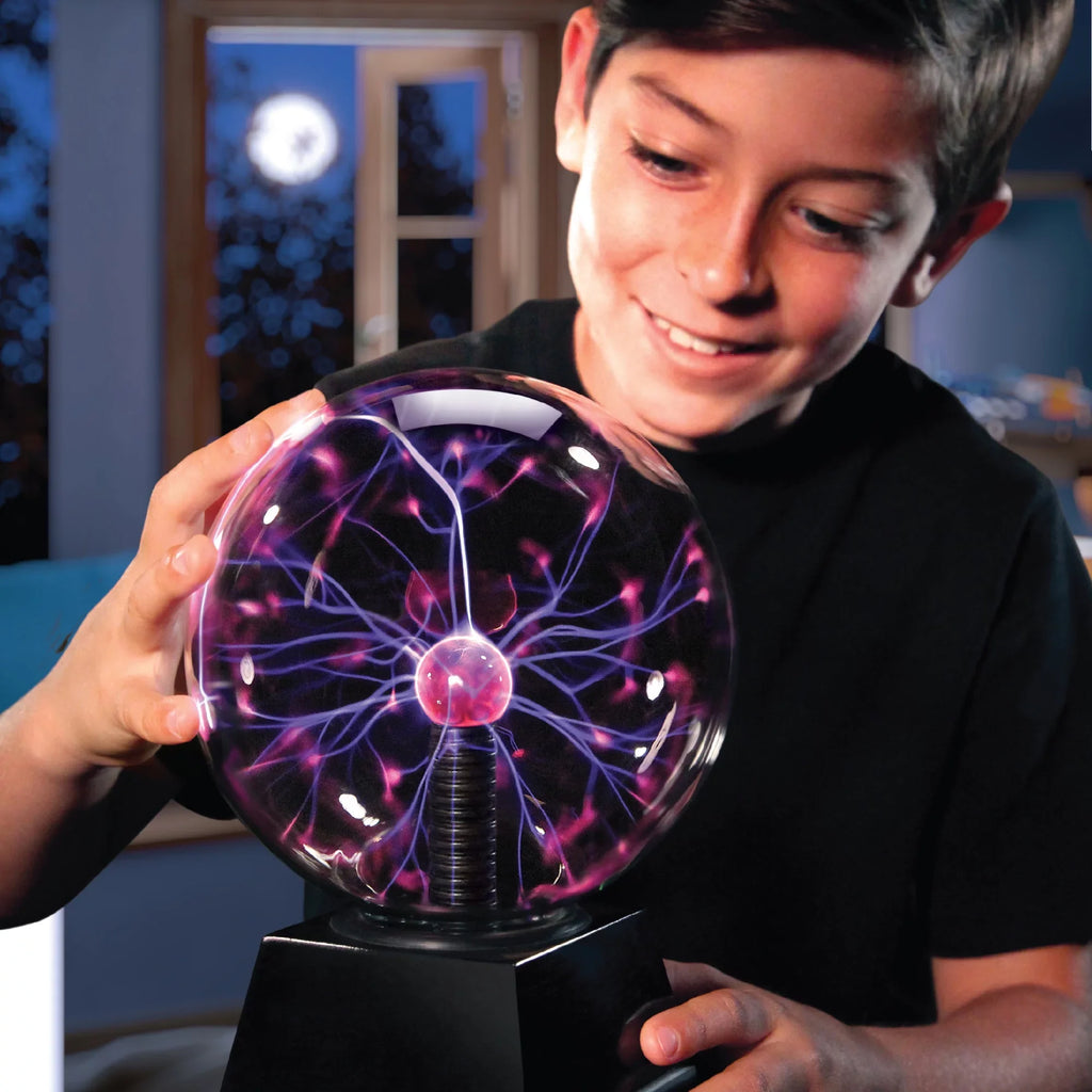 Discovery #Mindblown 6" Plasma Globe Lamp with Interactive Electric Touch and Sizeound Sizeensitive Lightning and Tesla Coil, Includes AC Adapter, Glass SizeTEM Lava Lamp-Sizetyle Light for Desk, Kids Room