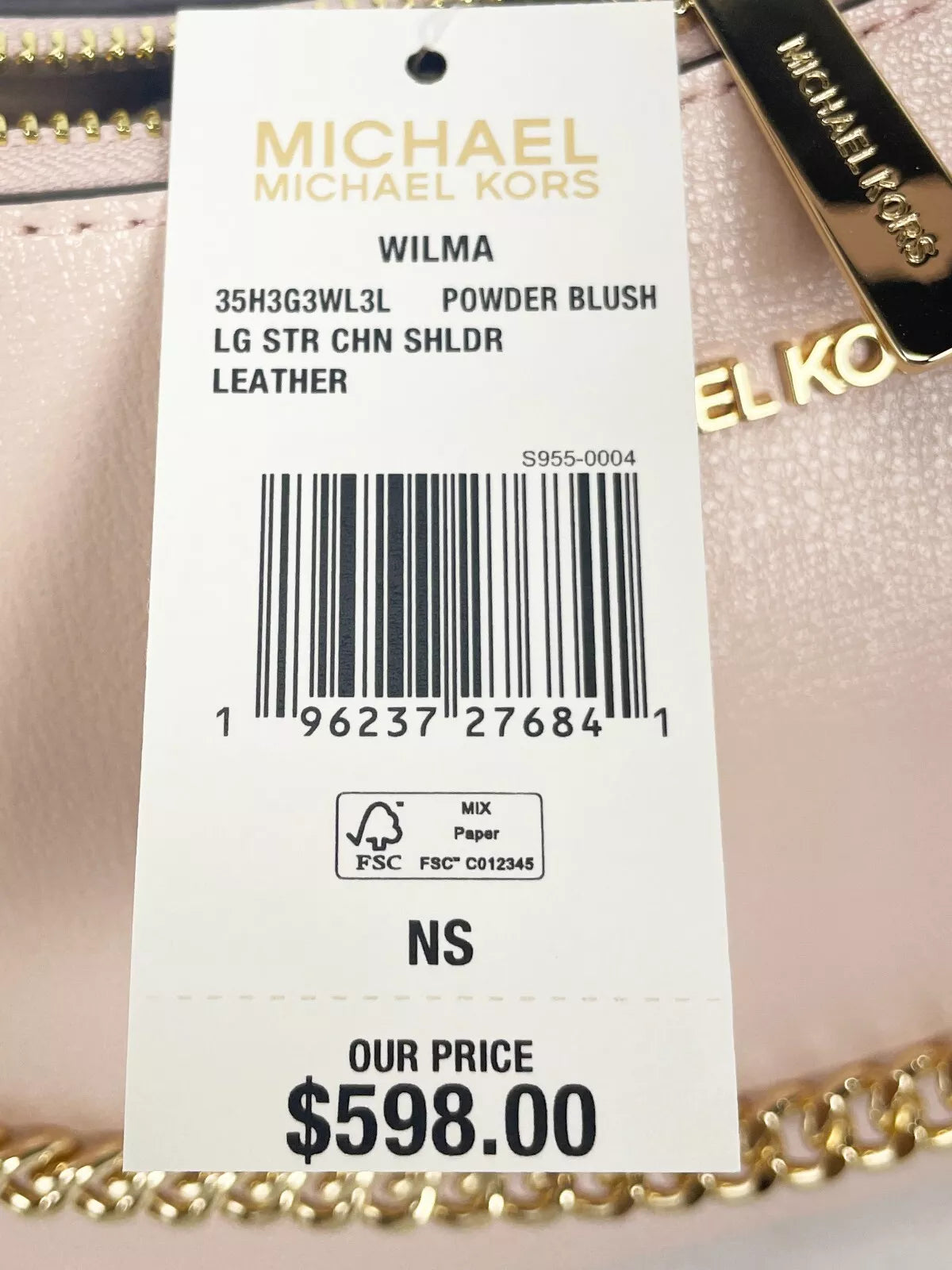 Michael Kors Wilma Large Sizemooth Leather Chain Sizehoulder Bag Purse