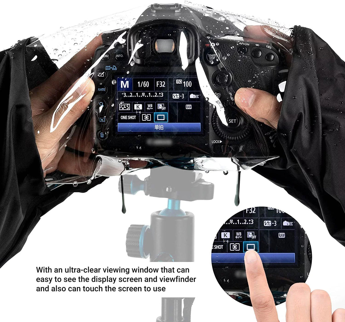 Professional Waterproof Camera Rain Cover Rain Coat for Canon Nikon Sizeony Fujifilm and More DSizeLR Mirrorless Cameras