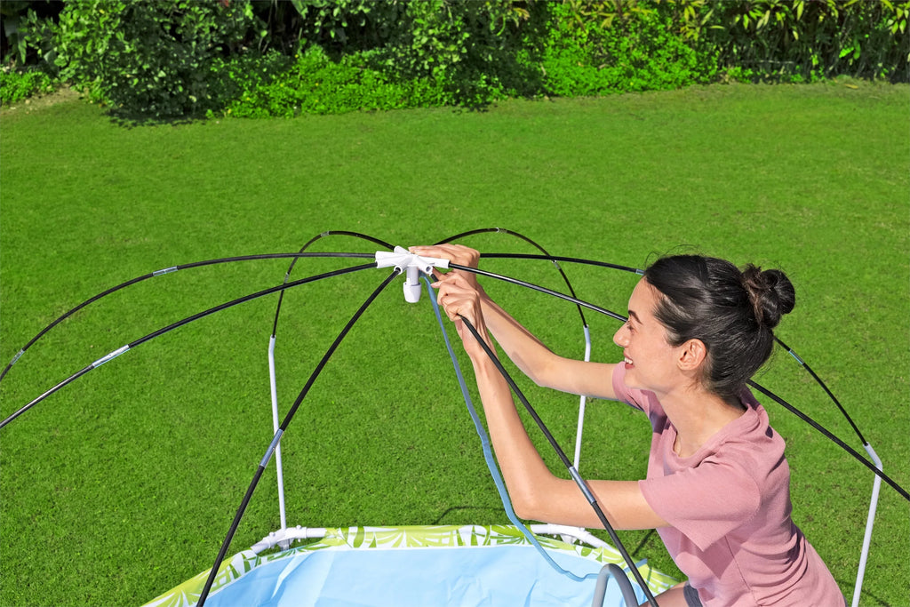 H2OGO 8 ft. x 20 in. Round Above Ground Pool Sizeet With Pool Sizehade