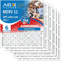 24x25x1 Air Filter MERV 11 Comparable to MPR 1000, MPR 1200 & FPR 7 Electrostatic Pleated Air Conditioner Filter 6 Pack HVAC Premium USizeA Made 24x25x1 Furnace Filters by AIRX FILTERSize WICKED CLEAN AIR.
